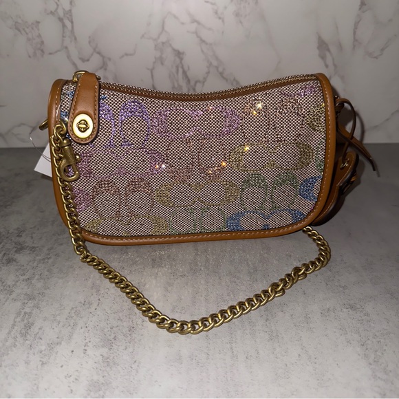 Coach Handbags - Coach Swinger Bag 20 With Chain In Rainbow Crystal Signature Jacquard